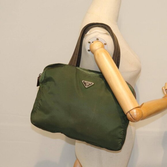 PRADA Hand Bag Nylon Khaki Auth ac2986 - Picture 14 of 16